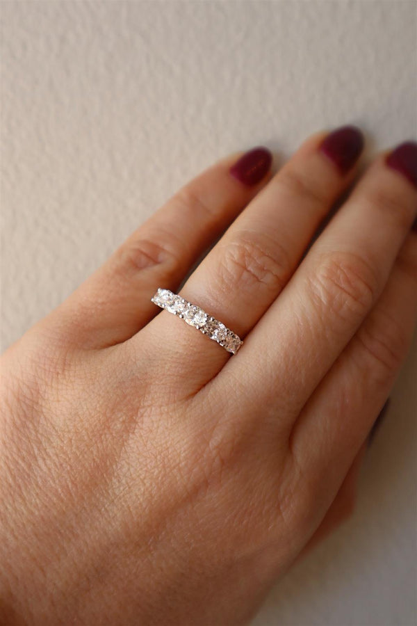 Elegant Diamond Bands 18K Gold White 1.26 Carats Diamond Anniversary Band