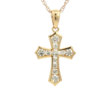 Elegant Diamond Necklaces & Pendants 18K Yellow Gold 0.31 Carats Diamond Small Cross Pendant