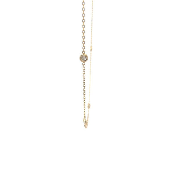 Elegant Diamond Necklaces 14K Gold Yellow 1.00 Carats Diamond Station Necklace - 18 Inch