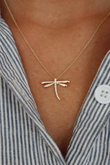 Elegant Diamond Necklaces 14K Gold Yellow 0.13 Carats Diamonds Drop Pendant Necklace - 18 Inch