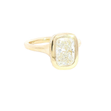 14K Yellow Gold Bezel Set 3.23 Carats Lab Grown Diamond Ring