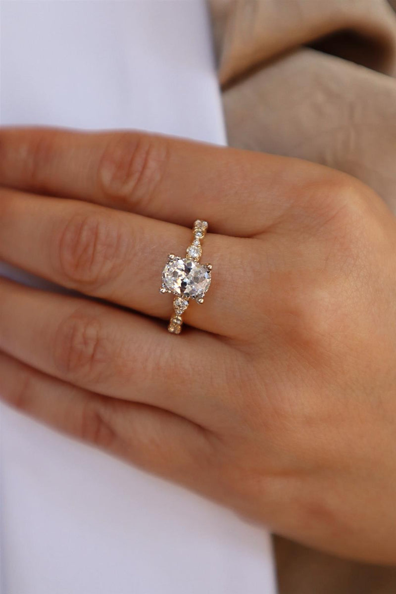 Elegant Diamond Mountings 14K Yellow & White Gold 0.38 Carats Diamond Semi Mount Ring