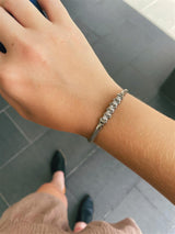 Sophisticated & Timeless Diamond Bracelets 14K Gold White Add-A-Link Diamond Tennis Starter Bracelet - 0.06 CTW, Size 7.25 Inch