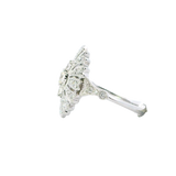 Elegant & Trendy 18K White Gold 0.52 Carats Diamond Vintage Inspired Ring