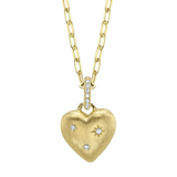 Elegant Diamond Necklaces 14K Yellow Gold 0.04 Carats Diamond Heart Necklace - 18 Inch