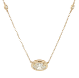 Elegant Diamond Necklaces 14K Yellow Gold 1.57 Carats Lab Grown Diamond Solitaire Station Necklace - 18 Inch
