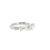Elegant Diamond Bands 18K White Gold Multi Shape 0.72 Carats Diamond Scatter Band