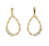 Classic & Contemporary 14K Yellow Gold 0.29 Carats Diamond Dangle Earrings