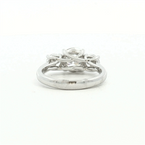 14K White Gold Three Stone 2.96 Carats Lab Grown Diamond Ring