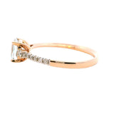 Bold & Elegant 14K Gold Rosé Accented Color Stone Fashion Ring - 0.84 Carats Aquamarine & 0.15 Carats Diamond