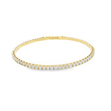 Sophisticated & Timeless Diamond Bracelets 14K Yellow Gold 1.94 Carats Diamond Flexible Bangle Bracelet - 6.75 Inch