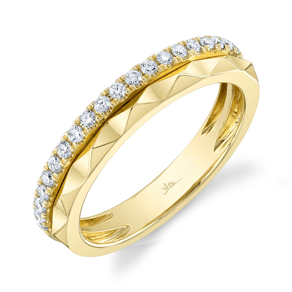 Yellow 14 Karat Gold 0.26 Carats Diamond Stackable Ring