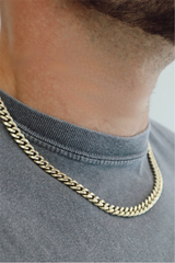 Yellow 10 Karat Gold 7.6mm Cuban Link Chain