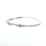 Sophisticated & Timeless Diamond Bracelets 14K Gold White & Titanium Flexible Diamond Bangle Bracelet - 0.69 CTW, Size 6.75 Inch