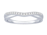 Elegant Diamond Bands 14K White Gold 0.10 Carats Diamond Contoured  Band