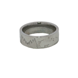 7.0 MM Flat Matte Titanium Band With 24K Yellow Gold Knights Cross Inlay