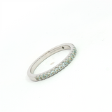 MPJ Exclusive Bold & Elegant 14K Gold White Stackable Color Stone Fashion Band- 0.25 Carats March Birthstone Aquamarine