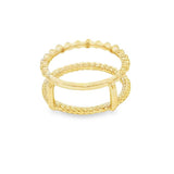 14K Yellow Gold Beading & Twist 0.04 Carats Diamond Guard