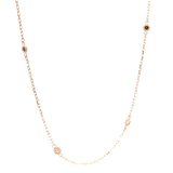 Elegant Diamond Necklaces 14K Rosé Gold 0.31 Carats Black & White Diamond Station Necklace - 18 Inch