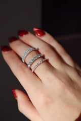 Elegant Diamond Bands 14K Gold White Anniversary 0.55 Carats Diamond Anniversary Band