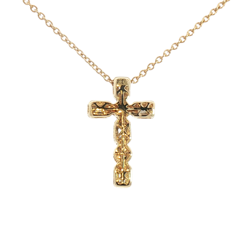 Elegant Diamond Necklaces & Pendants 14K Yellow Gold Bezel Set Baguette & Round 0.319 Carats Diamonds Pendant