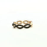 Elegant & Trendy 14K Yellow  Gold 0.73 Carats Black Diamond Braided Ring