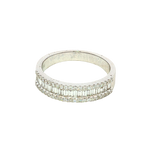Elegant & Trendy 18K White Gold Baguette & Round Cut 0.57 Carats Diamond Band