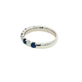 Bold & Elegant 18K White Gold 0.66 Carats Blue Sapphire & 0.45 Carats Diamond Stackable Band