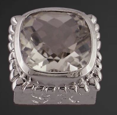 GK Caerleon White Topaz Cushion Bezel