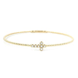 Sophisticated & Timeless Diamond Bracelets 14K Gold Yellow & Titanium Flexible Bangle Bracelet - 0.15 CTW, Size 6.75 Inch