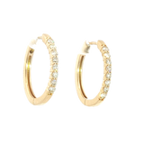 Classic & Contemporary 14K Yellow Gold 1/2 Carats Diamond Medium Hoop Earrings