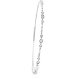 Sophisticated & Timeless Diamond Bracelets 14K Gold White & Titanium Milgrain & Beaded 0.34 Carats Flexible Bangle Bracelet - 0.34 CTW, Size 6.75 Inch