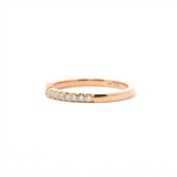 Elegant Diamond Bands 14K Gold Rose Stackable 0.20 Carats Diamond Negative Space Anniversary Band