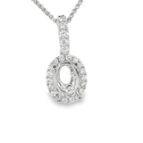 Elegant Diamond Necklaces & Pendants 18K White Gold 0.32 Carats Diamond Halo Semi Mount Pendant