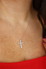 Elegant Diamond Necklaces 14K Gold White 1.16 Carats Lab Grown Large 23.4x17.3mm Pendant Necklace - 19 Inch