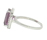 Bold & Elegant 14K White Gold 3.75 Carats Amethyst & 0.18 Carats Diamond Halo Ring