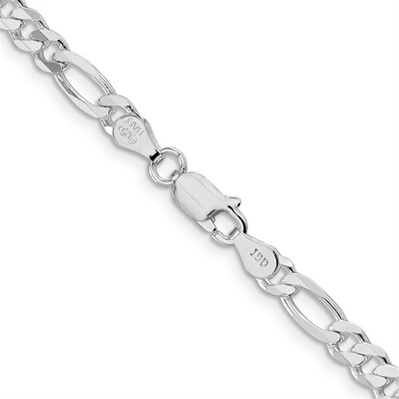 Classic Sterling Silver Jewelry White Sterling Silver 4.5mm Curb Chain, 22 Inch
