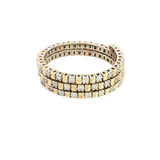Elegant & Trendy 14K Yellow & White Gold 0.51 Carats Diamond Flexible Bypass Ring