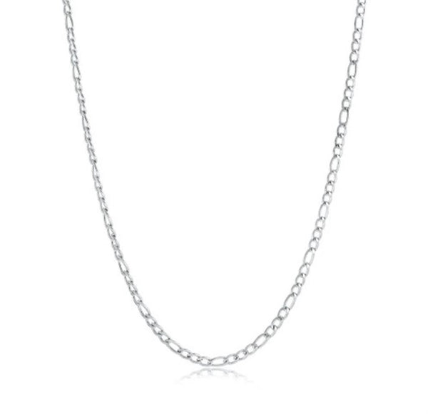 Stainless Steel 3 MM Figaro Link Necklace