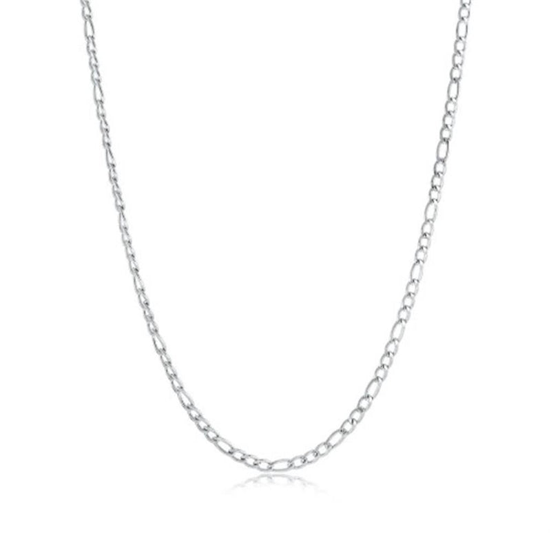 Stainless Steel 3 MM Figaro Link Necklace