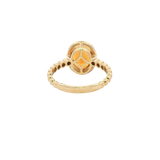 Bold & Elegant 14K Gold Yellow Halo Color Stone Oval Citrine & Diamond Fashion Ring - Citrine 2.42 Carats & Diamond 0.15 Carats