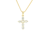 Elegant Diamond Necklaces & Pendants 18K Yellow Gold 1.1 Carats Diamond Medium Cross Pendant
