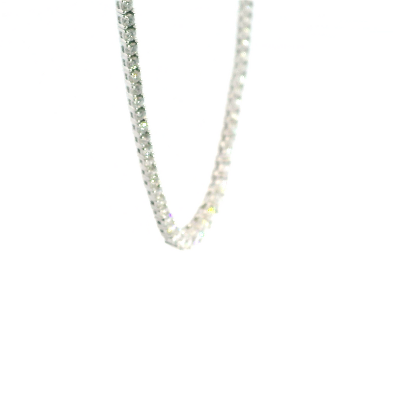 Elegant Diamond Necklaces 18K White Gold 6.02 Carats Diamond Riviera Tennis Necklace - 17 Inch