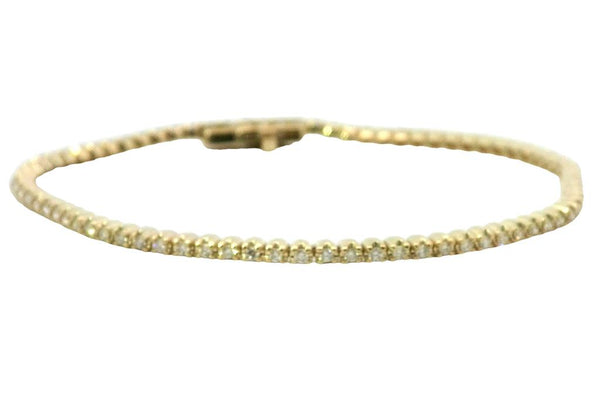 Yellow 14 Karat Gold 0.94 Carats Diamond Tennis Bracelet