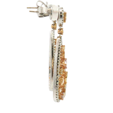 Classic & Contemporary 18K White Gold 4.31 Carats Diamond & Fancy Color Diamond Accented Dangle Earrings
