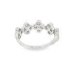 Elegant & Trendy 14K White Gold 0.28 Carats Diamond Clover Motif Ring