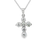 Elegant Diamond Necklaces 18K White Gold 1.03 Carats Diamond Cross Necklace - 18 Inch
