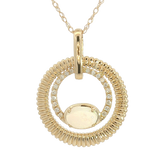 Vibrant Colored Stone Necklaces 14K Yellow Gold 0.30 Carats Opal & 0.09 Carats Diamond Necklace - 18 Inch