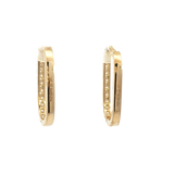 Classic & Contemporary 14K Yellow Gold 0.51 Carats Diamond Medium Oval Hoop Earrings