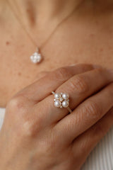 Elegant Pearl Rings Classic & Timeless Designs - 10K Yellow Gold Cultured Pearls & 0.15 Carats Diamond Ring